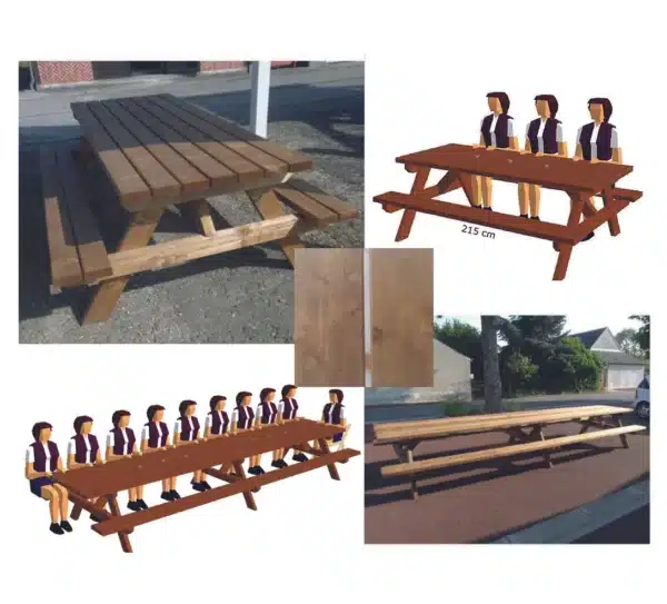 Table de Camping - 215 cm - 6 personnes